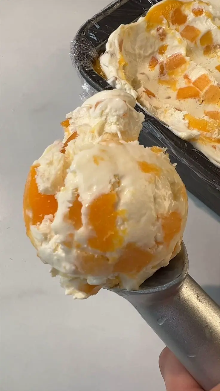 Helado de durazno sin azúcar