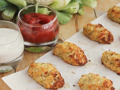 Bocaditos crocantes de atún y coliflor