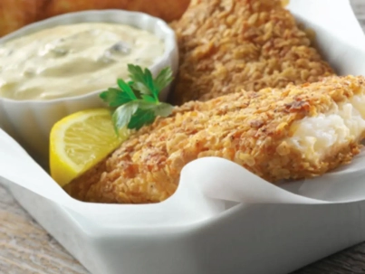 Filete de merluza en costra de almendras