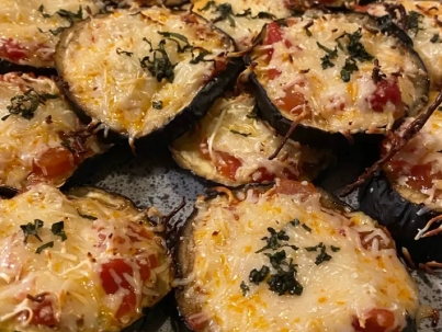 Medallones de berenjena con mozzarella