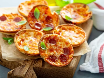 Mini pizzetas de pollo y queso