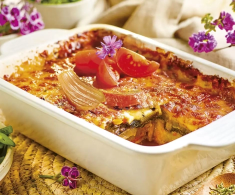 Budín salado de berenjena, tomate seco y almendras