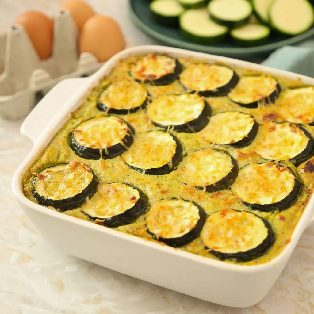 Flan salado de zucchini y queso azul